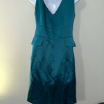 Nanette Lepore  Turquoise Three‎ Graces Linen Blend Satin Mini Dress NWOT Size 2 Photo 5