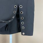 Women's Large Goth Grunge Slit Metal Grommets Mini Skirt Black Photo 2