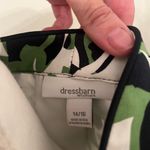 Dressbarn open Blazer jacket size 14 16 blue green tropical leaves Photo 5