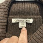Coldwater Creek  Women’s Large Cabincore Cozycore Brown Sweater Ribbed Turtleneck Photo 1