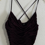 EXPRESS Deep Purple Ruched Bodysuit Photo 0