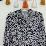 Sundry Draped Gray Leopard Print Hoodie Size Small Photo 7