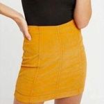Free People Mustard Corduroy Mini High Waist A Line Skirt Size 4 Photo 1