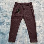 NWT! Just West Art Finish Dark Gray Pink Pinstripe Crop Pants Italian 44 / US 8 Photo 1