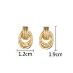 Gold Circle Knot Earrings Photo 3