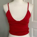 SheIn Red Cropped Summer Spaghetti Top Camisole Shirt Size Medium Photo 0