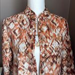 SOUTHERN LADY Rust & Brown Ikat Print Quilted Jacket Size 10 Photo 2