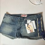 Fiorucci NWT  Distressed Blue Jean Shorts A0368 Photo 2