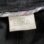 Erika  Fine Corduroy Pants Womens 14 Black Straight Fit Wide- Leg Business Career Photo 2