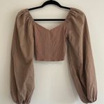 Abercrombie & Fitch Long-Sleeve Mixed Fabric Puff Sleeve Photo 1