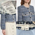 Veronica Beard Brim Tweed Button Blazer Jacket Coat Bell Sleeve Collarless 4 Photo 12