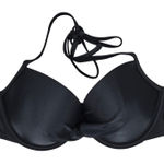 Aerie Pushup Underwire Bikini Top Black US 32D Knot Front Halter Swim Photo 0