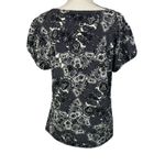 Worthington  X-Large Top Geometric Scoop Neck Puff Cap Sleeves Stretch Pleated Photo 4