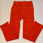Free People NEW! Movement HAPPINESS RUNS Ribbed Bright Orange Leggings M/L Photo 0