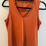 J Crew Slub Cotton V Neck Tank Burnt Orange Small Photo 0