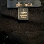 Ella Moss 1/4 Zip Blouse Long Sleeve Perforated Faux Leather Floral Black Large Photo 3