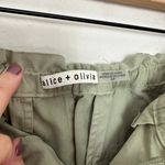 Alice + Olivia - Liliana Cuff Paperbag Pants Sage Green Lightweight Twill Photo 8