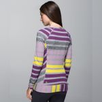 Lululemon Race Your Pace Long Sleeve Tee Triplet Twin Stripe Berry Yum Size 2 Photo 6