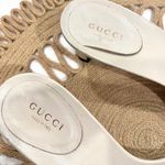 Gucci Ivory Leather Slide Sandals Horse Bit Metal Detail Women 9B Photo 5