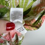 J Jill Love Linen Tropical Floral Tie Front Top Size LP Resort Lightweight Beach Green Photo 5