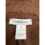 Carole Wren Teddy Coat Brown Sherpa Long Coat Women's XL Double Breasted Photo 3