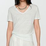Mango New MNG  Sheer V neck white top Photo 1