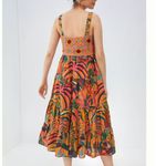 Farm Rio size XL Anthropologie crochet tiger tropical midi dress toucan hawaii Photo 3
