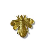 Vintage Rhinestone & cut crystal bumblebee brooch pin Gold Photo 2