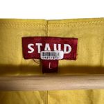 STAUD Sophie Yellow Pull Sleeves Square Neck A-Line Babydoll Mini Dress Size L Photo 6