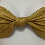 Good American Bikini Halter Top Gold Metallic Knot Front Adjustable NWT Sz 0 Photo 2