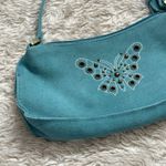 Vintage Y2k Genuine Suede Blue Studded Rivet Butterfly Purse Handbag Photo 1