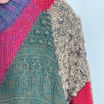 Vintage Casual Corner Knitted by Hand Patchwork Sweater Cable Knit Bobble Red Size XL Photo 3