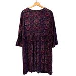 J Jill Womens Oversized Floral Peasant Dress Size 2X Boho Artsy Cottage Loose Purple Photo 6