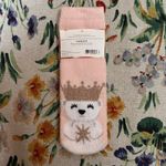 Bath & Body Works NEW BBW Shea-Infused Lounge Socks Polar Bear Gold Crown Gift Photo 1