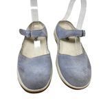 Lands' End  Suede Mary Jane Flats Slip On Shoes Round Toe Light Blue Size US 7 B Photo 2