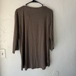 st. john's bay  Shirt Large Brown Paisley 3/4 Sleeve Tunic‎ Pullover Top Peasant Photo 6