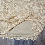 Anthropologie Lace Floral Cropped Cream Top Small Boho Cottagecore Dainty Classy Photo 3