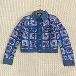 $805 NWT Manoush Sequined Denim Jacket US 6 Women's Blue Photo 0