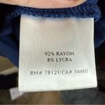 Eileen Fisher  Navy Draped Neck Jersey Shift Dress Size Medium Stretch Officewear Photo 6