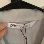 ZARA Shimmery Metallic Gray Denim Jumpsuit Romper Size Medium Photo 3