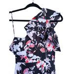 Jason Wu Floral Ruffle Shoulder Midi Dress 0 Black Wedding Guest Event Cocktail Photo 3
