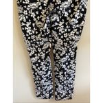 Roz & Ali  Black White Tropical Floral Flower‎ Pull On Stretch Pants Womens 16 Photo 5