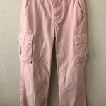 Madewell Garment Dyed Low Slung Straight Baggy Cargo Pants in Fade Petal Pink 25 Photo 1