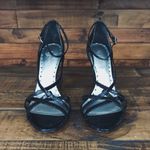 BCBGirls Vintage Y2K BCBG Leather Snakeskin Heels in Black | Size 7 Photo 3