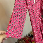 Wrap Dress Pink Navy White Flower Pattern Size L Photo 2