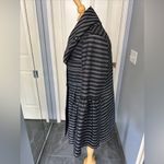 Samuel Dong Black Striped Peplum Bell Sleeve Jacket Photo 6