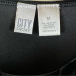 DKNY City Medium Black Crushed Velvet Drape Neck Midi Dress Photo 4