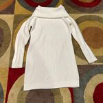 Pink Rose White Cable Knit Sweater Dress Cowl Neck y2k Style Junior’s Medium Photo 1