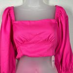SheIn  Vacay Pink Tie Back /Off Shoulder Cropped Top Size Medium Photo 2