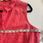 GEORGE BRAND FROM UK CORAL COLORED LINEN VISCOSE SLEEVELESS BUTTON DOWN TOP XL Pink Photo 6